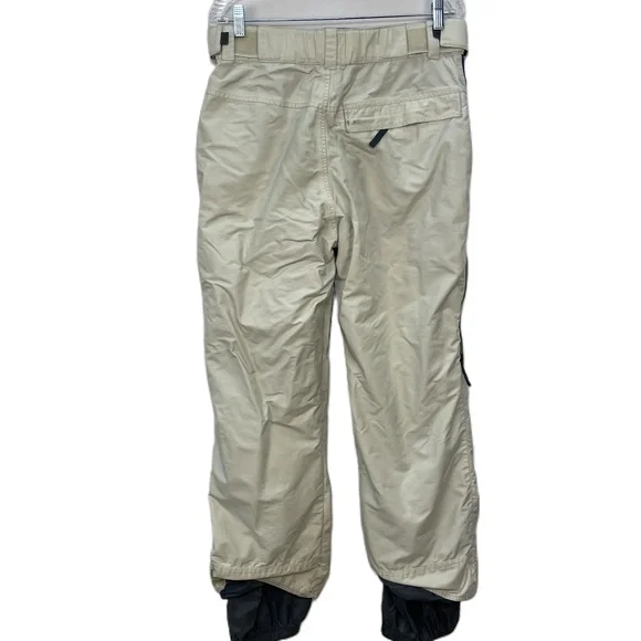 Burton Bio-Lite Beige Snow Pants Zippered Pockets Adjustable Waist Womens L - Picture 6 of 11